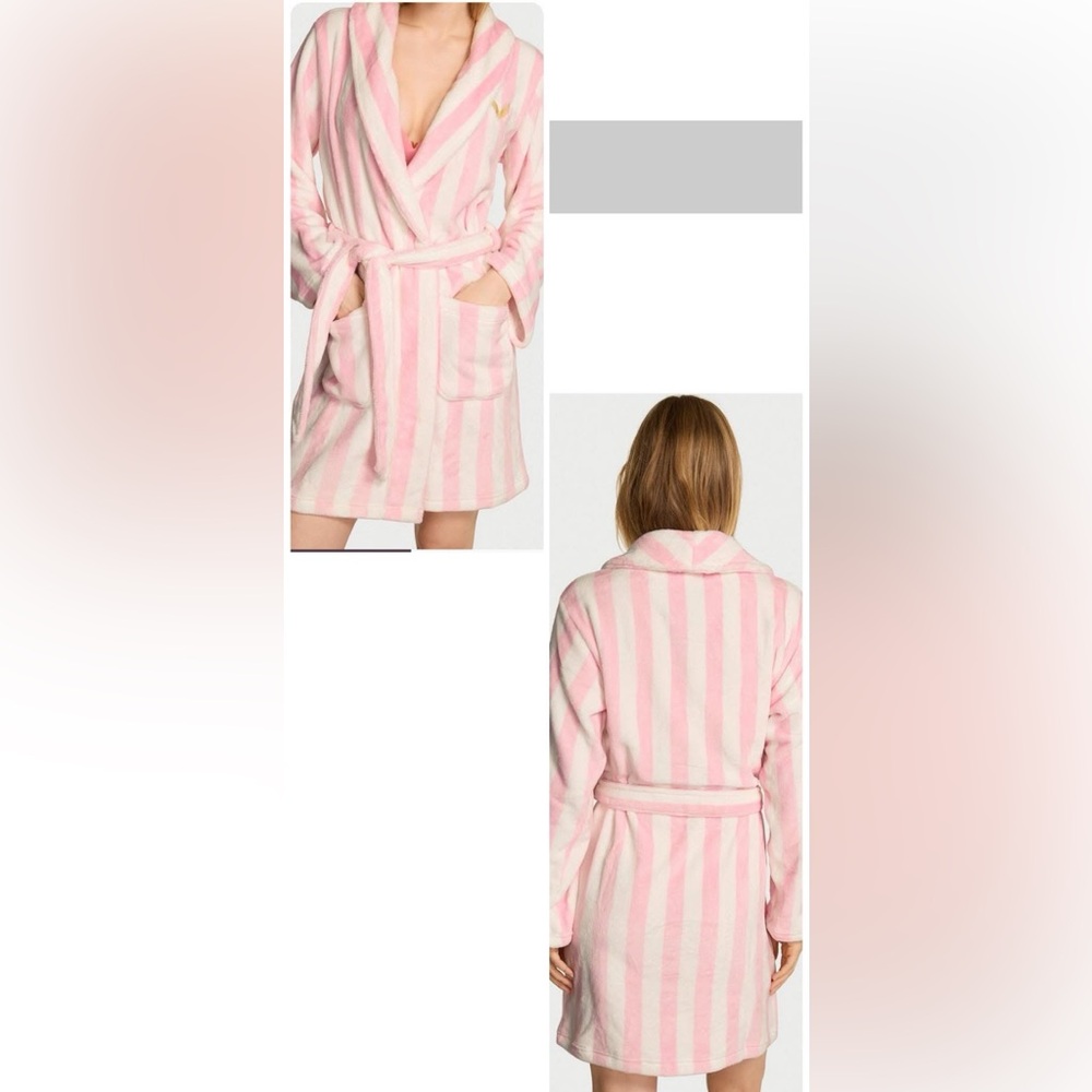 New w/Tags Victoria’s Secret

Short Robe:Pink /White Stripe 

XL/XXL

: $38